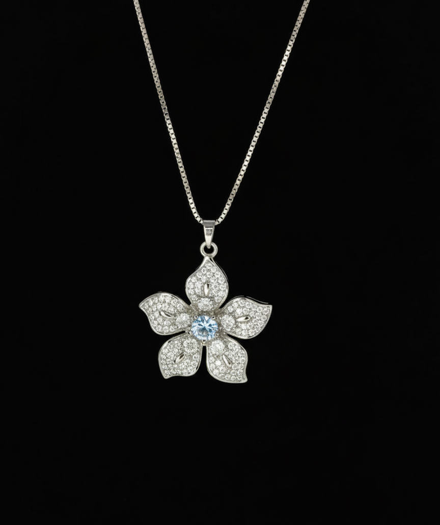 Sparkle‑filled Flower Jewellery Set