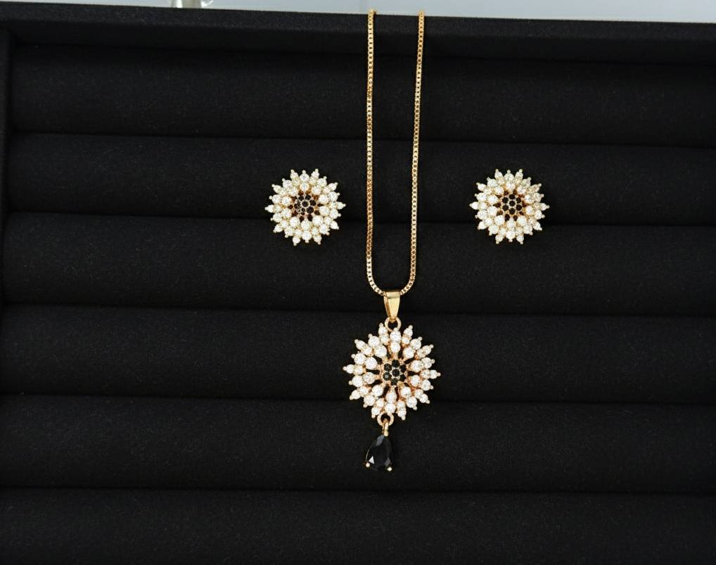 🔹 *Stunning Gold Jewellery Set ✨* – necklace & earrings combo that screams elegance!
