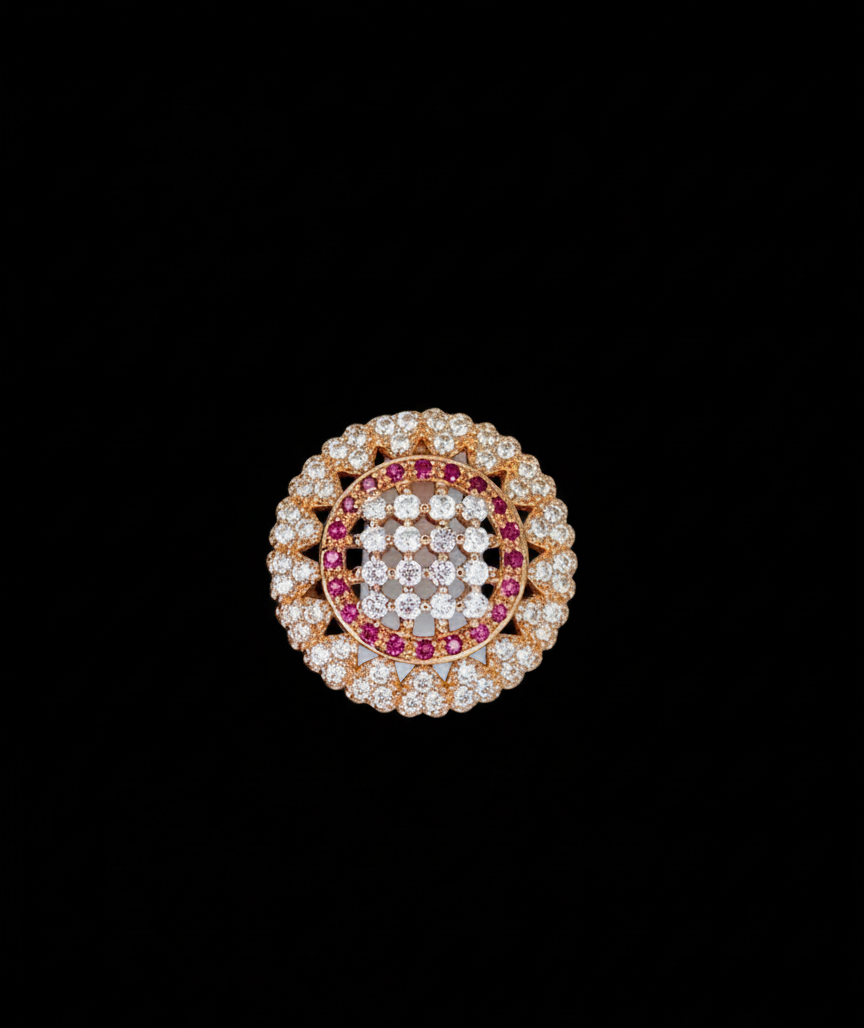 ✨ *Gorgeous Gold Diamond‑Pink Crystal Jewellery Set* ✨