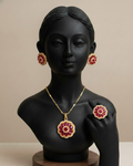 Stunning Ruby & Diamond Floral Jewellery Set