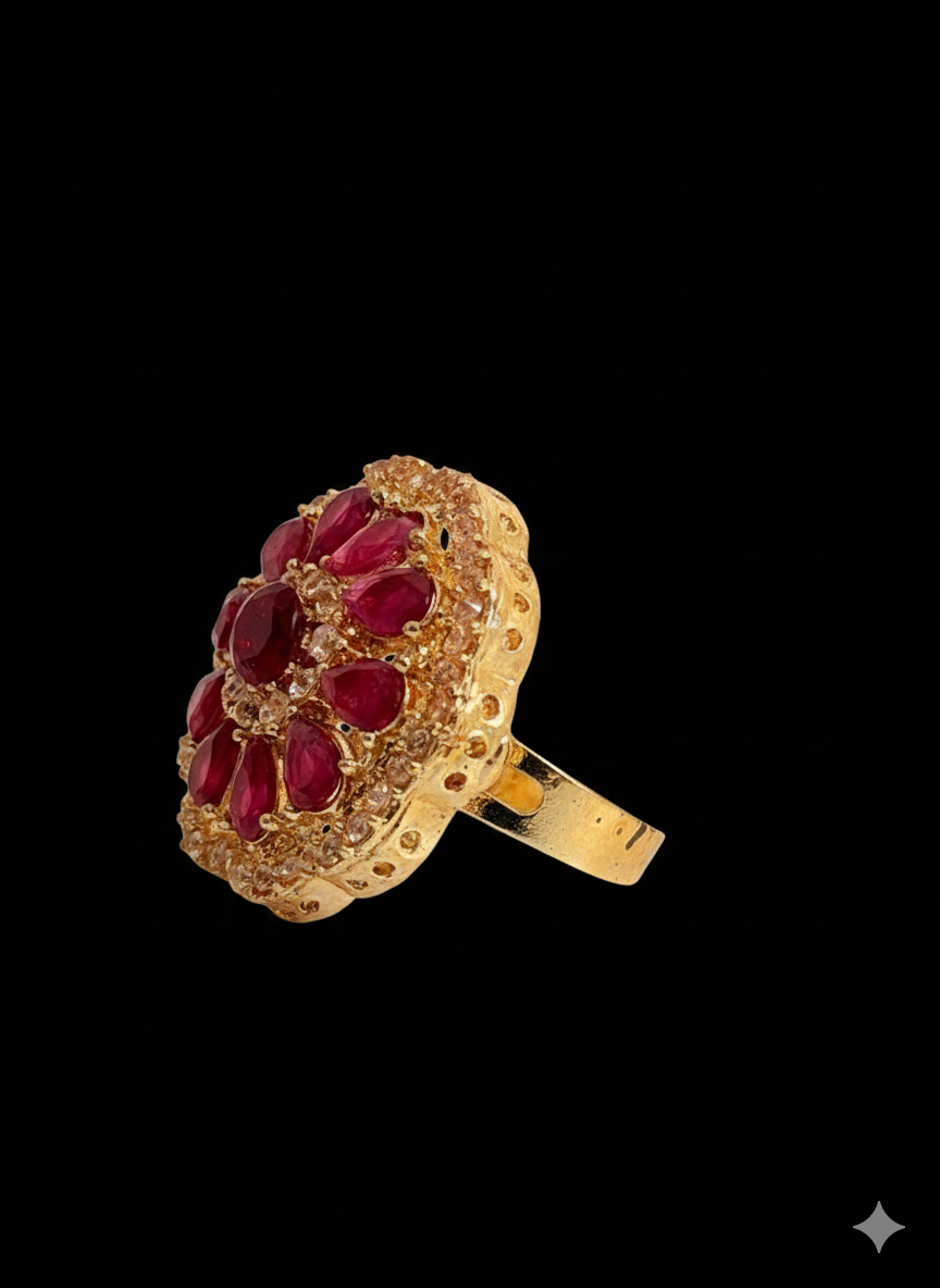 Stunning Ruby & Diamond Floral Jewellery Set