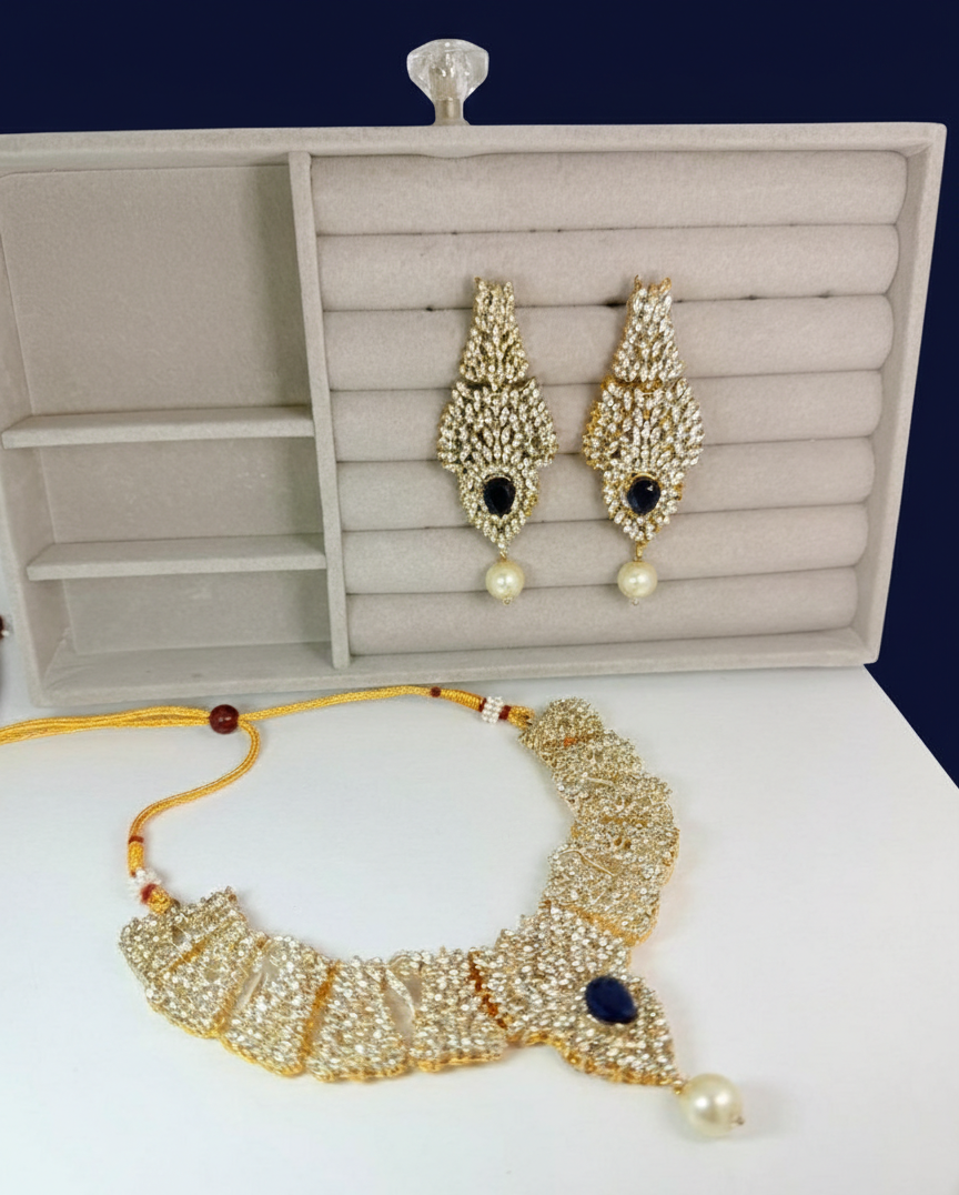 ✨ *Stunning Diamond‑kissed Necklace & Earring Set* ✨