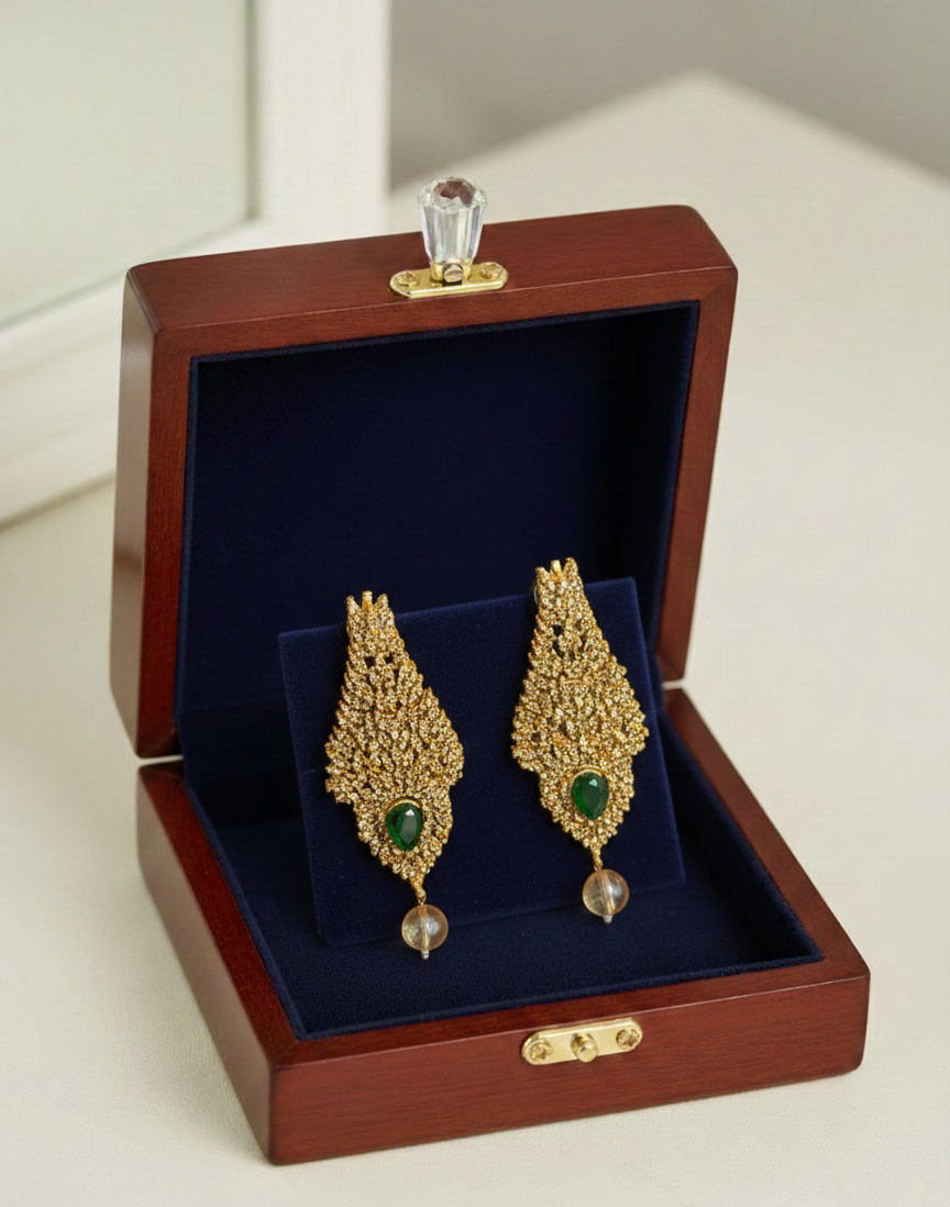 Stunning gold‑plated necklace & earring set