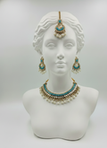 Gold‑plated choker set | matching earrings & a stylish maang tikka