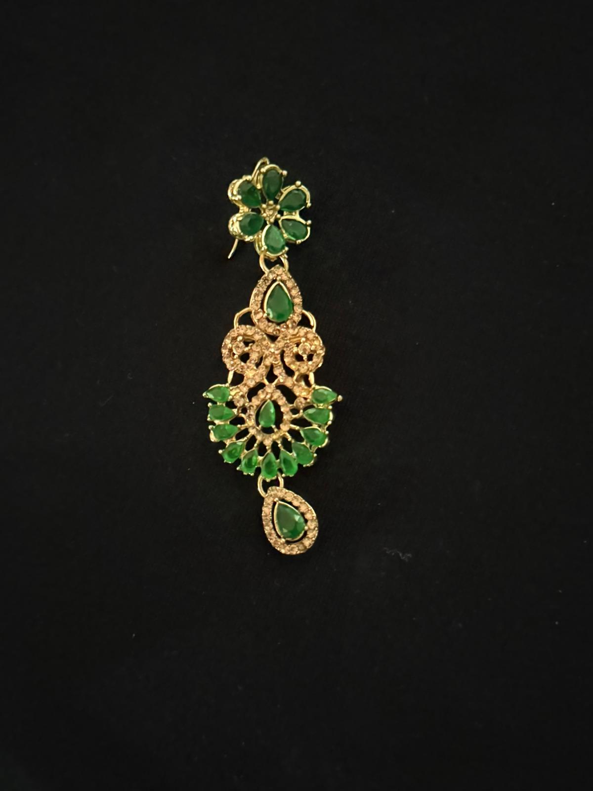 Stunning Rose Gold & Emerald Necklace Set