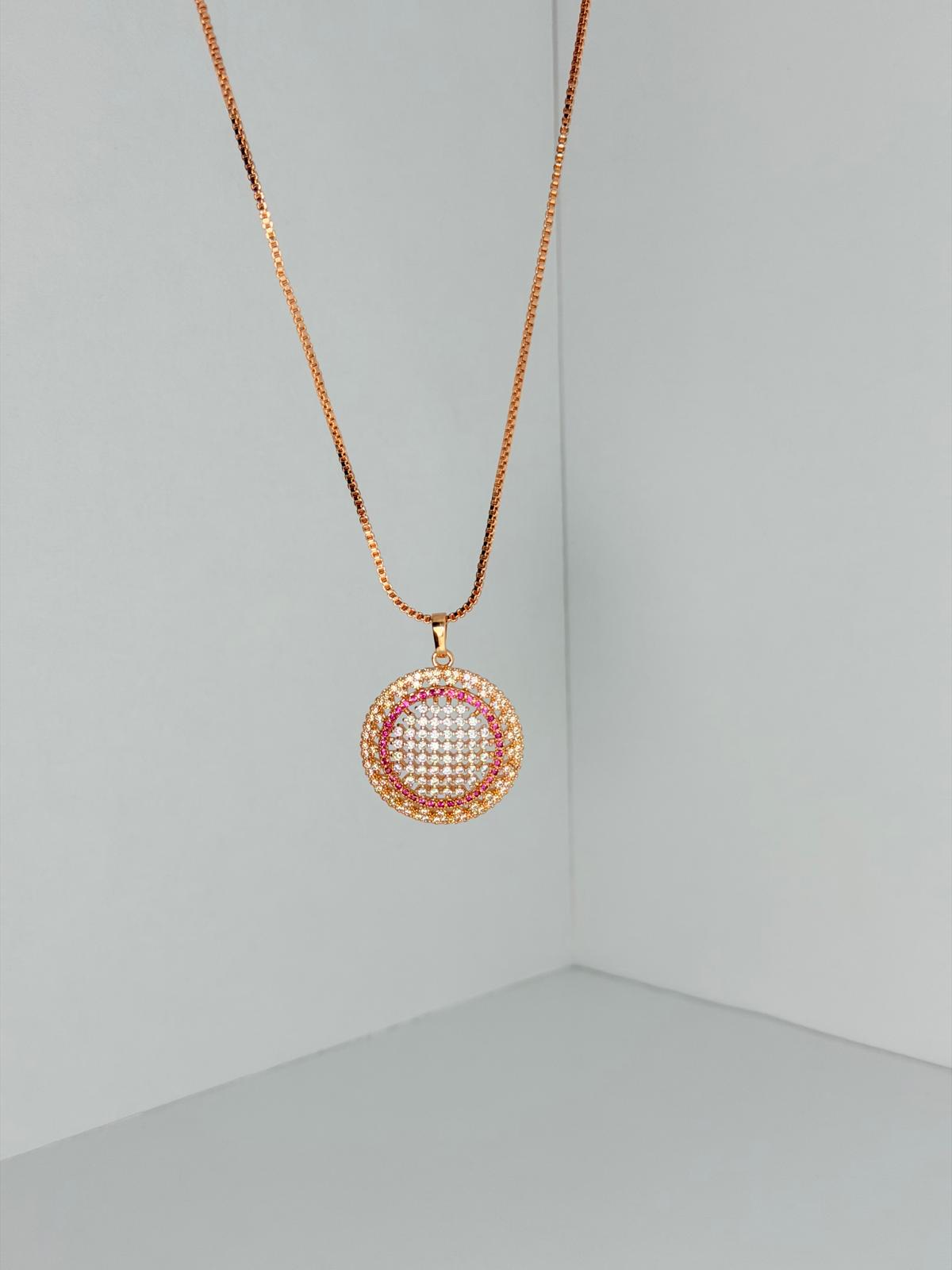 ✨ *Gorgeous Gold Diamond‑Pink Crystal Jewellery Set* ✨