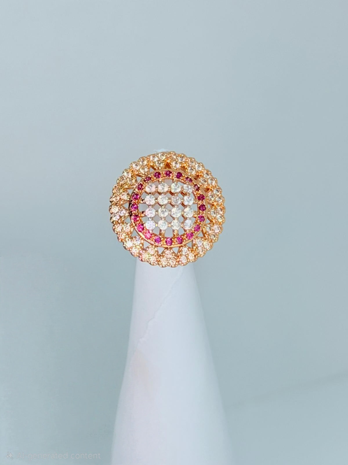 ✨ *Gorgeous Gold Diamond‑Pink Crystal Jewellery Set* ✨