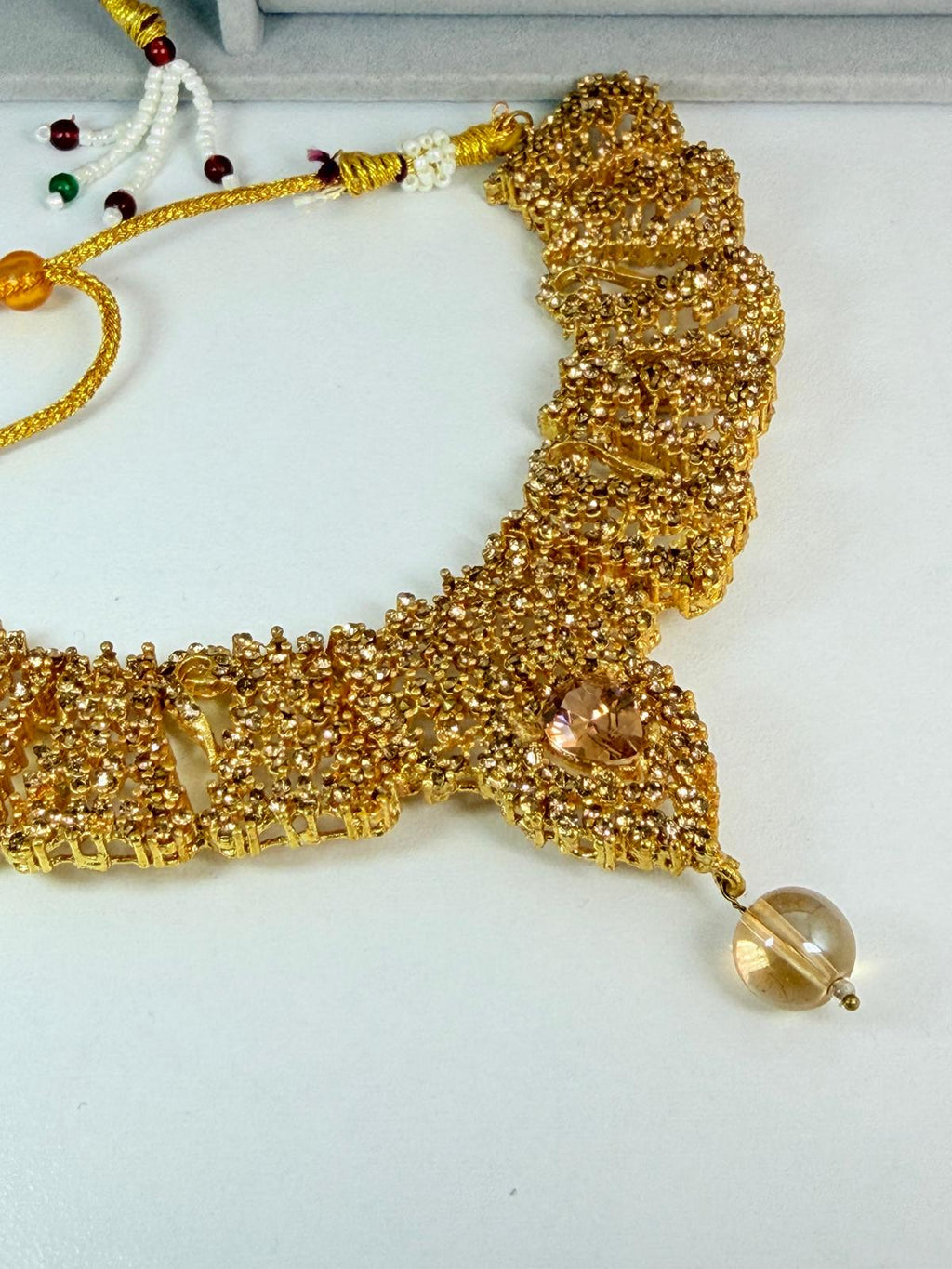✨ Regal gold‑plated necklace & earring set ✨