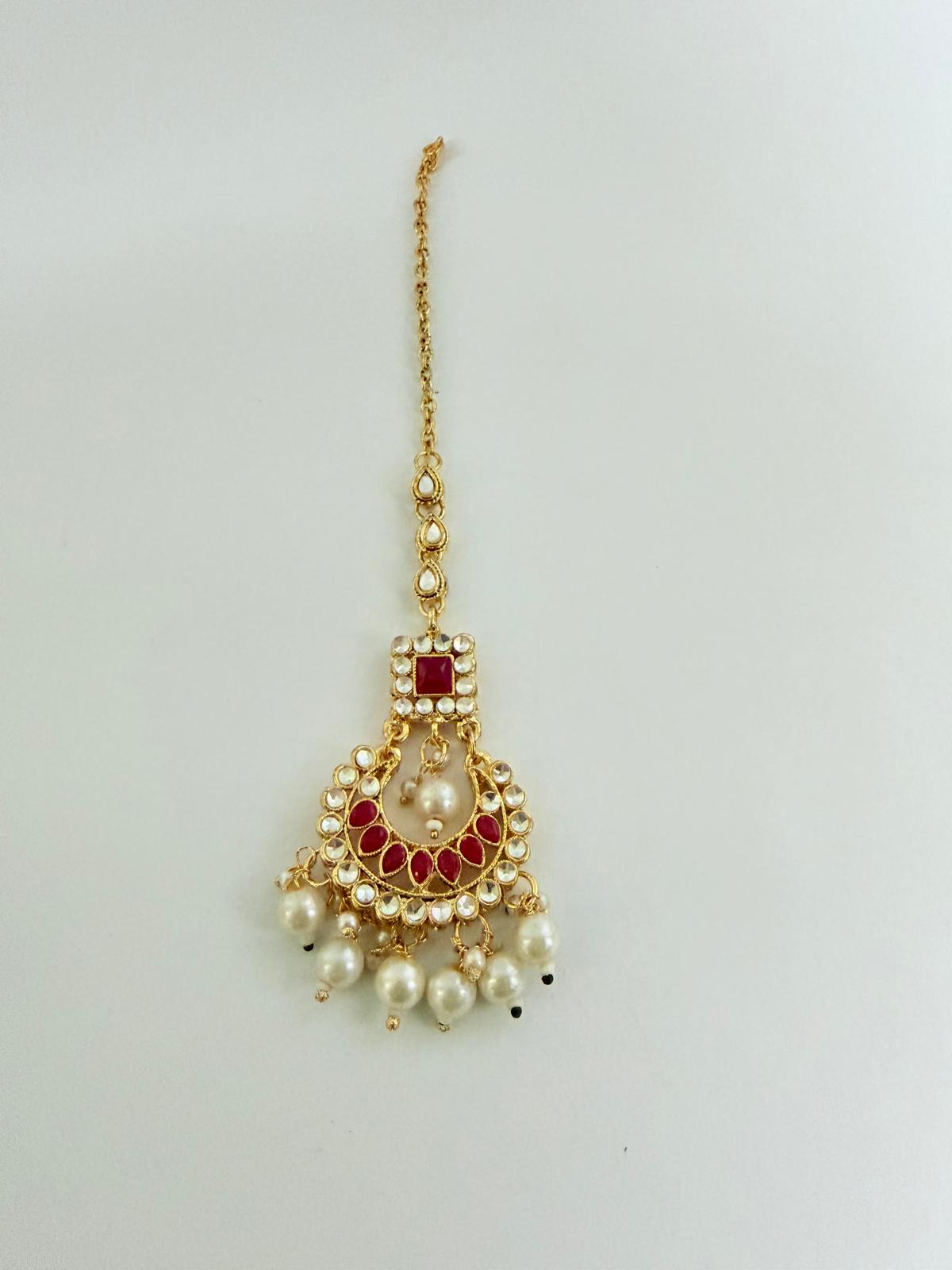 Choker Neckless Set In Red