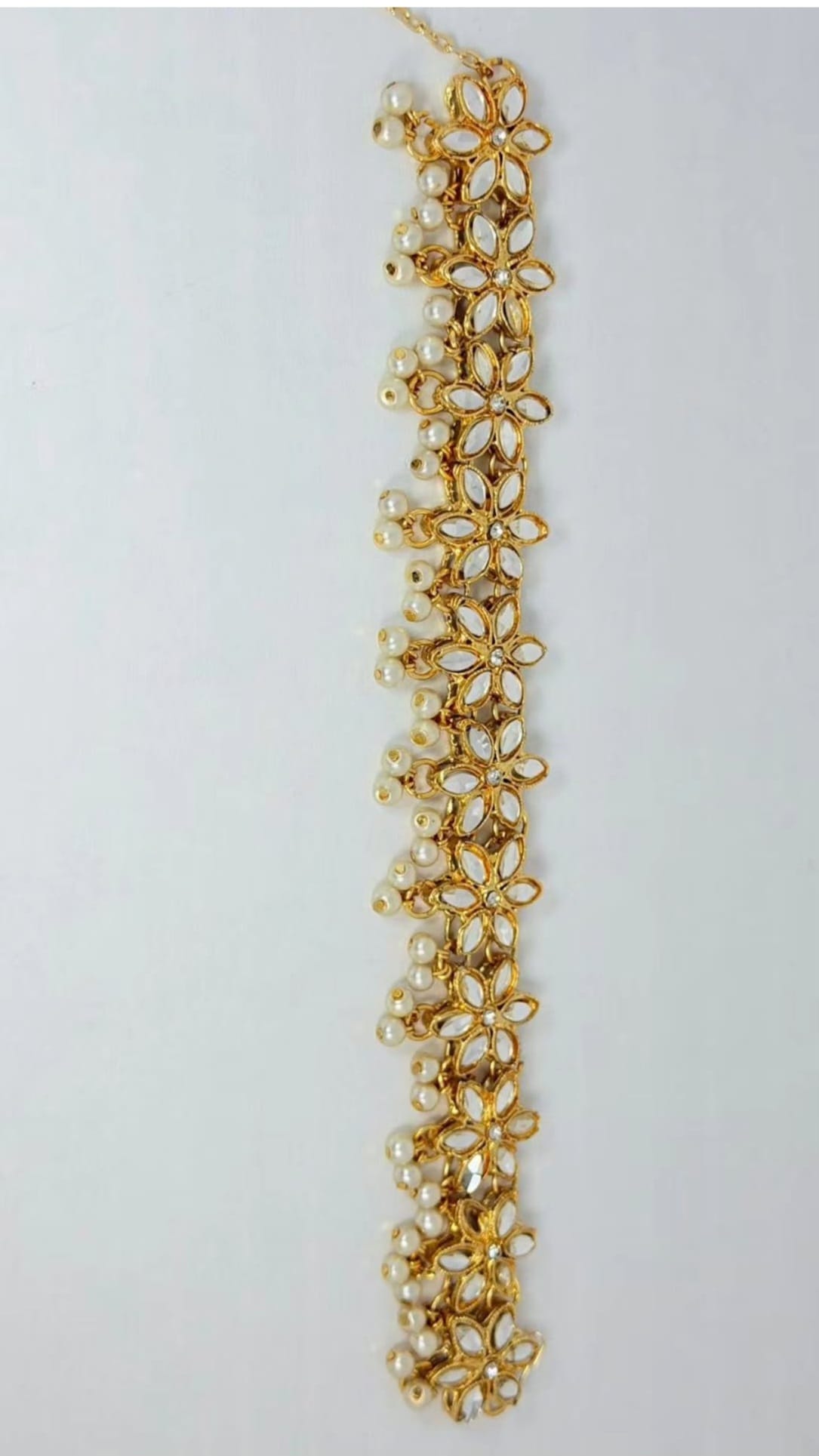 Gorgeous Gold Floral Anklet with Pearls