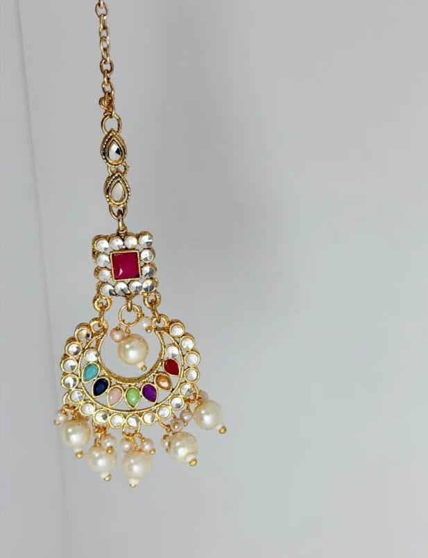 Stunning Traditional Gold‑Tone and Multi colour Jewellery Set