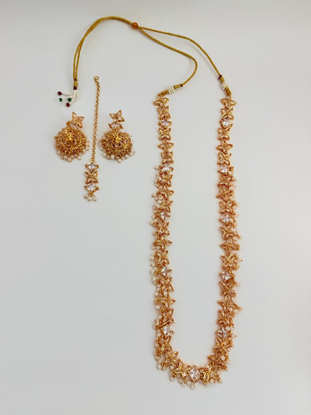 Gold‑tone Floral Necklace & Earring Set