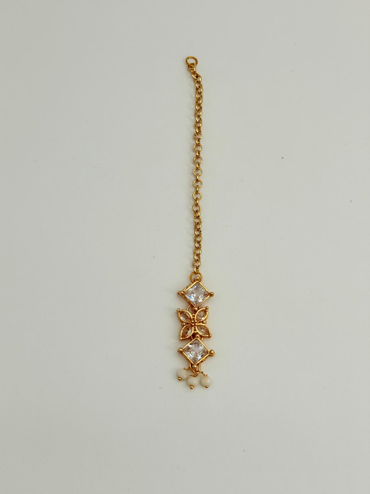 Gold‑tone Floral Necklace & Earring Set