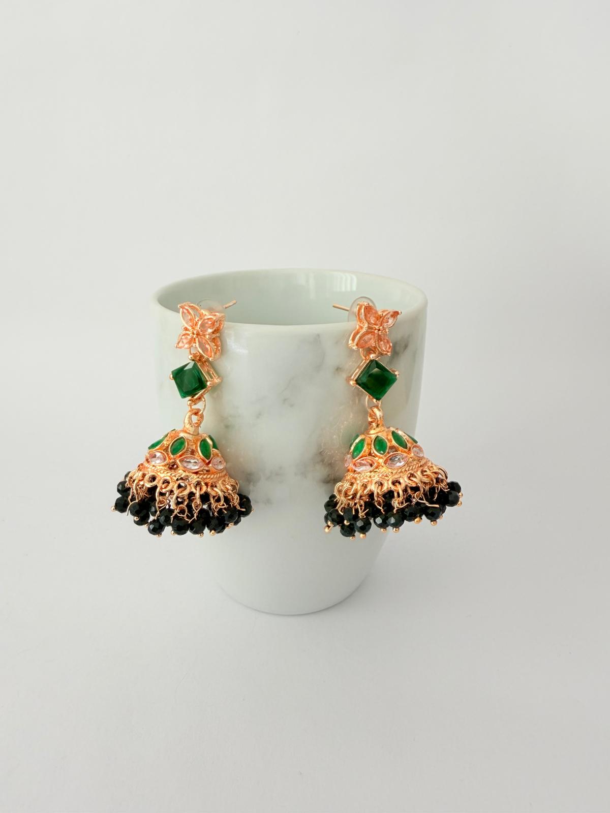 _Stunning Rose‑Gold Necklace & Earring Set_