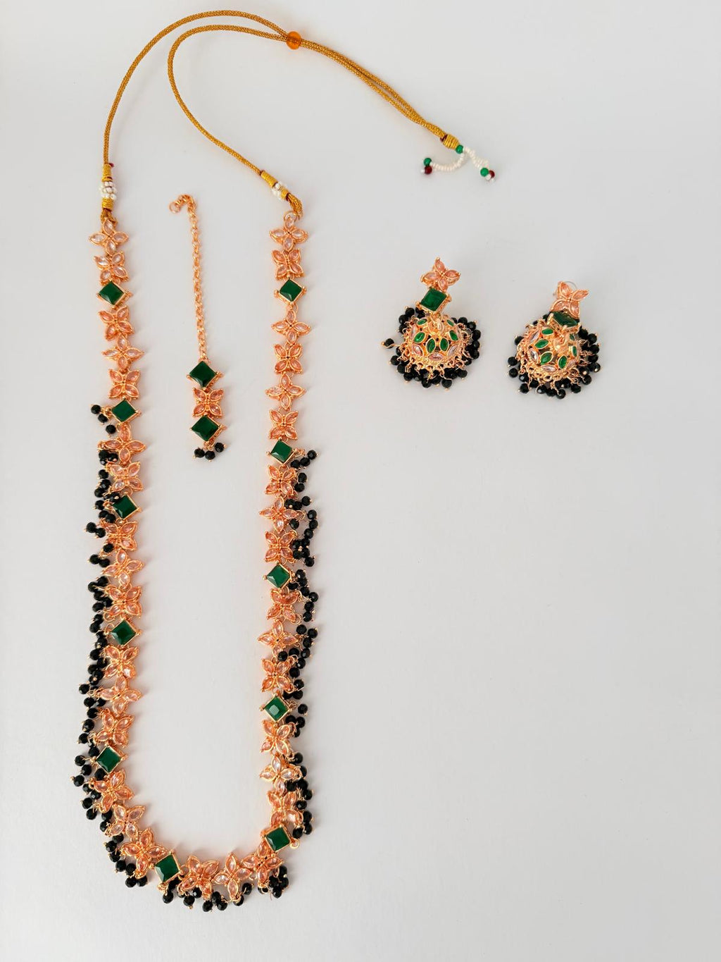 _Stunning Rose‑Gold Necklace & Earring Set_