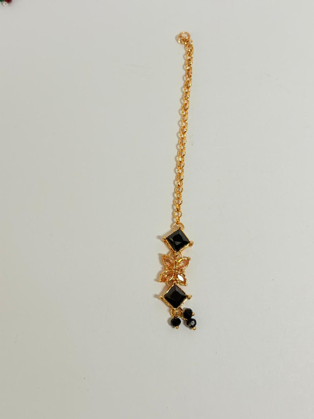 Stunning rose‑gold necklace set with black stone accents