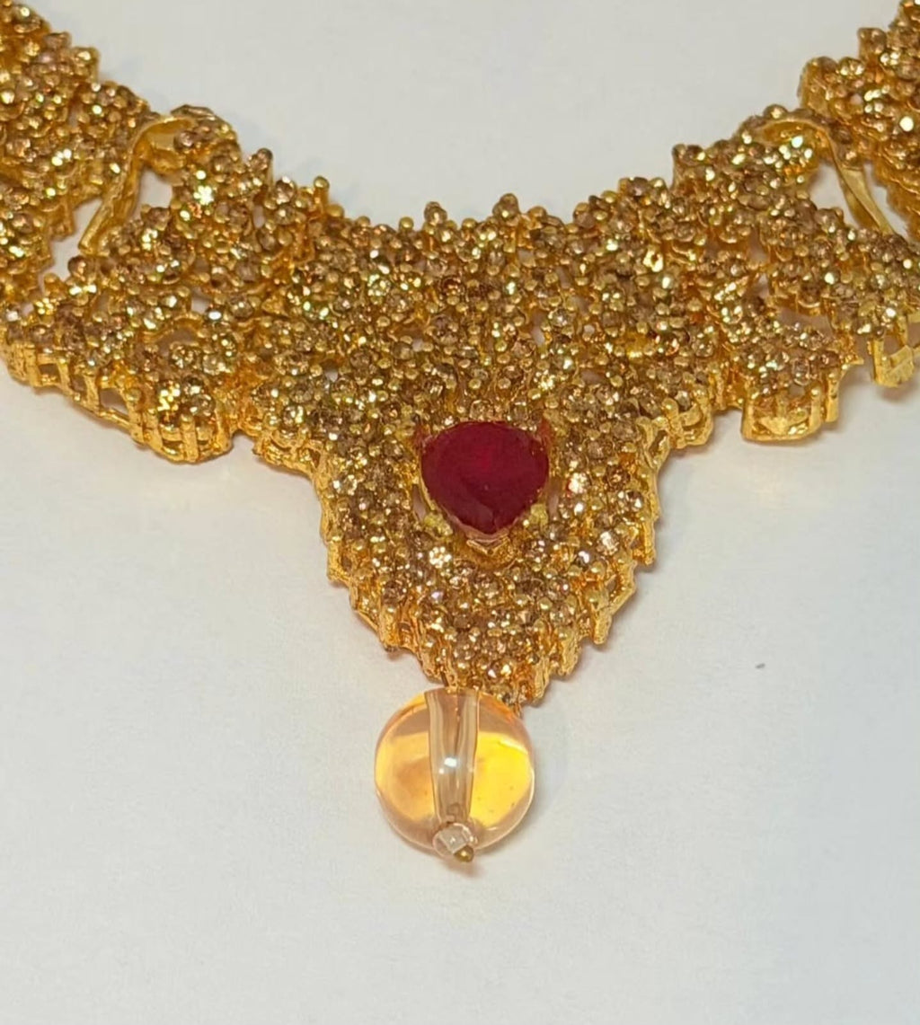 ✨ *Gorgeous gold‑plated necklace & earring set* that screams luxe vibes ✨.