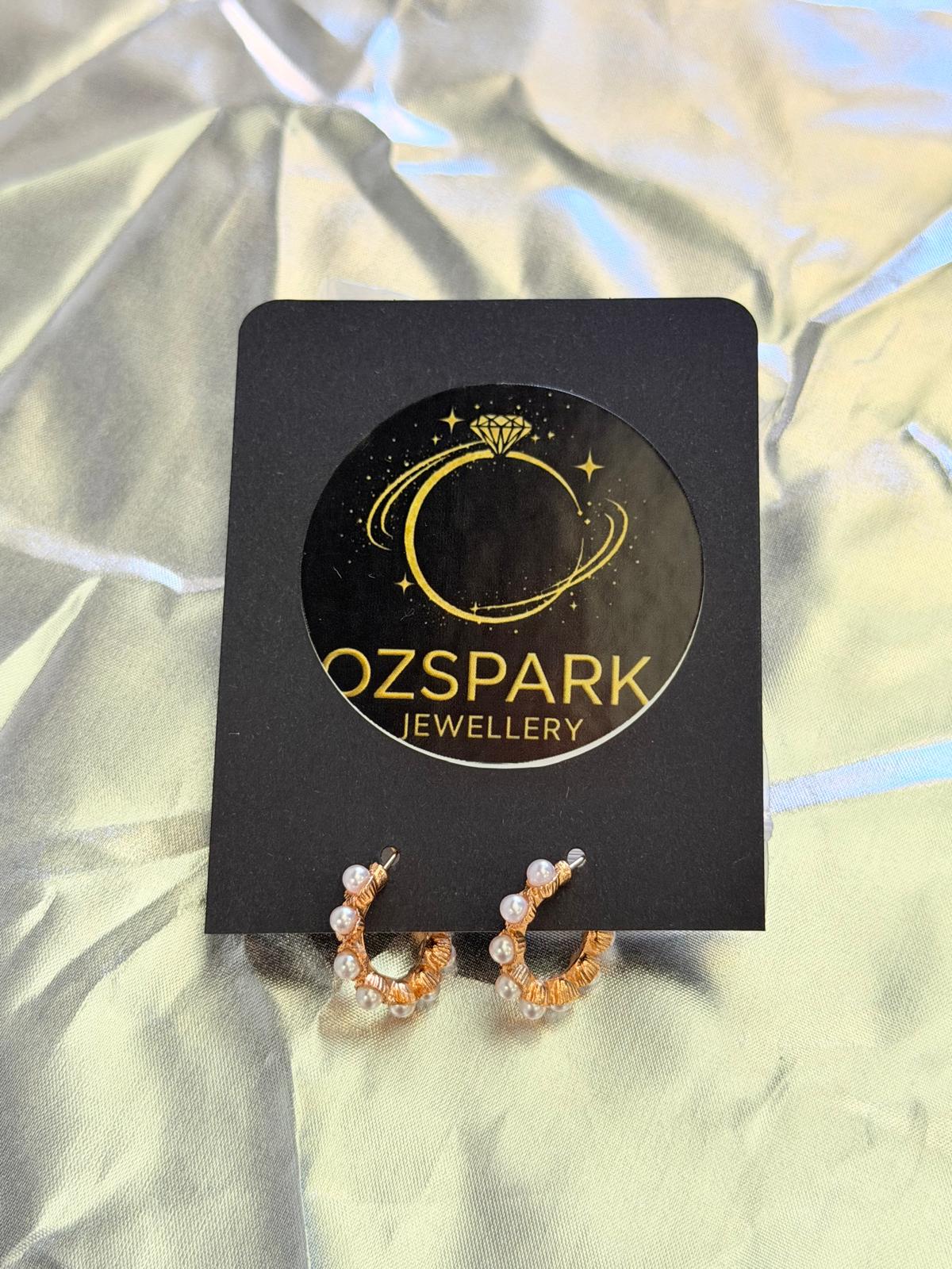 ✨ Handcrafted Pearl & Gold Hoops ✨